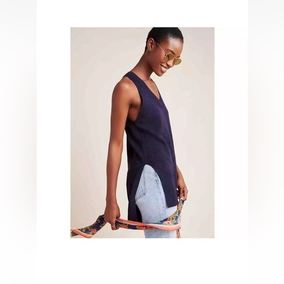 Anthropologie Desmond Navy Blue Sweater Tunic Size Medium - Picture 1 of 10